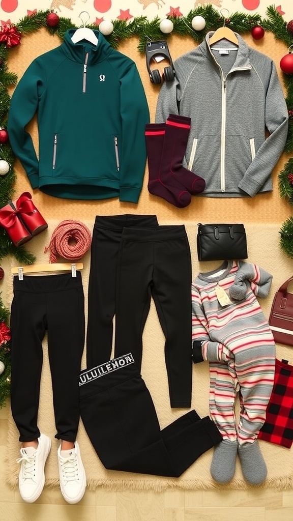 Lululemon gift ideas for Christmas including leggings, jackets, and a backpack.
